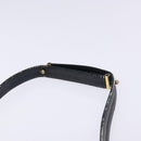 Christian Dior Trotter Canvas Shoulder Bag Navy Gold Auth 129696-8