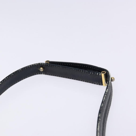 Christian Dior Trotter Canvas Shoulder Bag Navy Gold Auth 129696