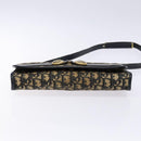 Christian Dior Trotter Canvas Shoulder Bag Navy Gold Auth 129696-5