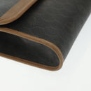 Christian Dior Honeycomb Canvas Chain Shoulder Bag PVC Black Gold Auth 129697-9