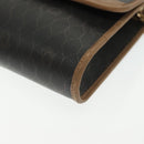 Christian Dior Honeycomb Canvas Chain Shoulder Bag PVC Black Gold Auth 129697-14