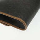 Christian Dior Honeycomb Canvas Chain Shoulder Bag PVC Black Gold Auth 129697-15