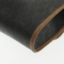 Christian Dior Honeycomb Canvas Chain Shoulder Bag PVC Black Gold Auth 129697-16