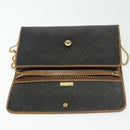 Christian Dior Honeycomb Canvas Chain Shoulder Bag PVC Black Gold Auth 129697-10