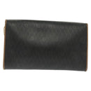 Christian Dior Honeycomb Canvas Chain Shoulder Bag PVC Black Gold Auth 129697-2