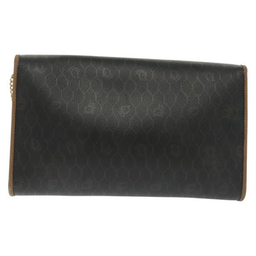 Christian Dior Honeycomb Canvas Chain Shoulder Bag PVC Black Gold Auth 129697 - 0