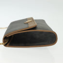 Christian Dior Honeycomb Canvas Chain Shoulder Bag PVC Black Gold Auth 129697-4