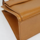 Christian Dior Hand Bag Leather 2way Brown Gold Auth 129698-12