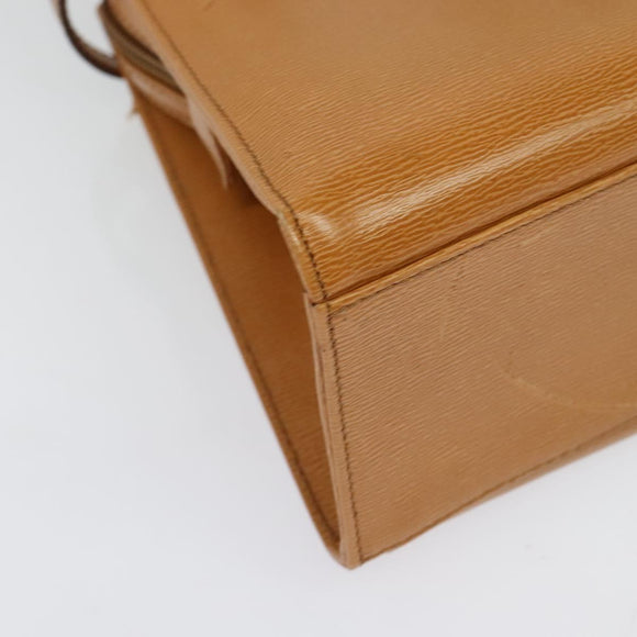 Christian Dior Hand Bag Leather 2way Brown Gold Auth 129698