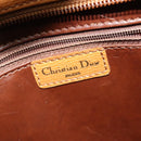 Christian Dior Hand Bag Leather 2way Brown Gold Auth 129698-17