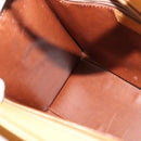 Christian Dior Hand Bag Leather 2way Brown Gold Auth 129698-20