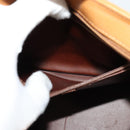 Christian Dior Hand Bag Leather 2way Brown Gold Auth 129698-21