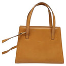 Christian Dior Hand Bag Leather 2way Brown Gold Auth 129698-3
