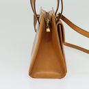 Christian Dior Hand Bag Leather 2way Brown Gold Auth 129698-4