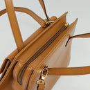 Christian Dior Hand Bag Leather 2way Brown Gold Auth 129698-6