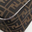 FENDI Zucca Canvas Shoulder Bag Black Brown gold Auth 129703-17