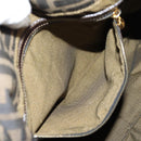 FENDI Zucca Canvas Shoulder Bag Black Brown gold Auth 129703-24