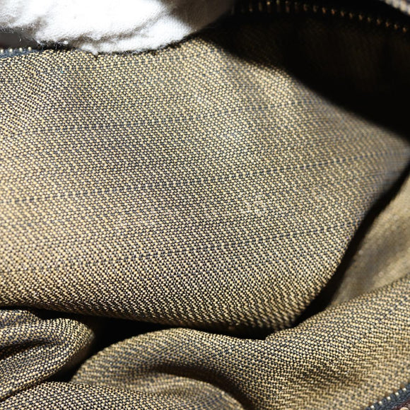 FENDI Zucca Canvas Shoulder Bag Black Brown gold Auth 129703