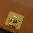 CELINE Macadam Canvas Shoulder Bag PVC Leather Brown Gold Auth 129705-18