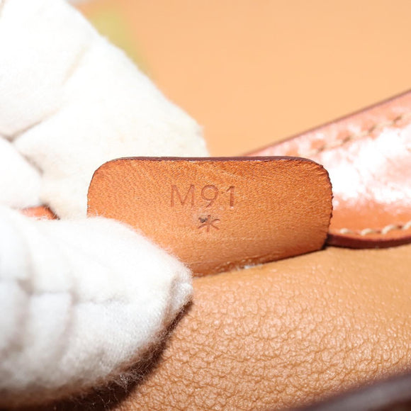 CELINE Macadam Canvas Shoulder Bag PVC Leather Brown Gold Auth 129705