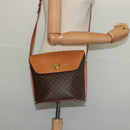 CELINE Macadam Canvas Shoulder Bag PVC Leather Brown Gold Auth 129705-23