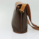 CELINE Macadam Canvas Shoulder Bag PVC Leather Brown Gold Auth 129705-3