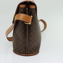 CELINE Macadam Canvas Shoulder Bag PVC Leather Brown Gold Auth 129705-4
