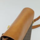 CELINE Macadam Canvas Shoulder Bag PVC Leather Brown Gold Auth 129705-6