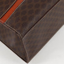 CELINE Macadam Canvas Tote Bag PVC Leather Brown Gold Auth 129707-11