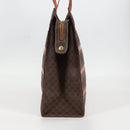 CELINE Macadam Canvas Tote Bag PVC Leather Brown Gold Auth 129707-5