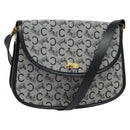 CELINE C Sulky Shoulder Bag Canvas Navy Gold Auth 129708-1