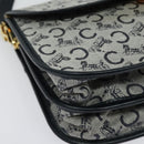 CELINE C Sulky Shoulder Bag Canvas Navy Gold Auth 129708-10