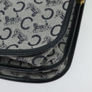 CELINE C Sulky Shoulder Bag Canvas Navy Gold Auth 129708-13