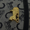 CELINE C Sulky Shoulder Bag Canvas Navy Gold Auth 129708-14