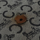 CELINE C Sulky Shoulder Bag Canvas Navy Gold Auth 129708-15