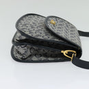 CELINE C Sulky Shoulder Bag Canvas Navy Gold Auth 129708-5