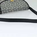 CELINE C Sulky Shoulder Bag Canvas Navy Gold Auth 129708-7