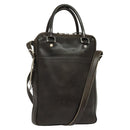 LOUIS VUITTON Cuir Bequia Porte Documents Vertical Bag Dark Brown LV Auth 129732-1