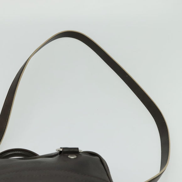 LOUIS VUITTON Cuir Bequia Porte Documents Vertical Bag Dark Brown LV Auth 129732