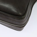 LOUIS VUITTON Cuir Bequia Porte Documents Vertical Bag Dark Brown LV Auth 129732-9