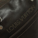 LOUIS VUITTON Cuir Bequia Porte Documents Vertical Bag Dark Brown LV Auth 129732-19