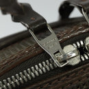 LOUIS VUITTON Cuir Bequia Porte Documents Vertical Bag Dark Brown LV Auth 129732-10