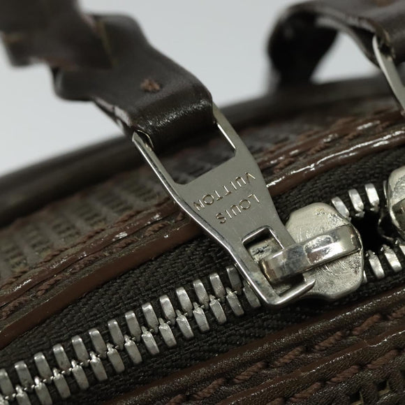 LOUIS VUITTON Cuir Bequia Porte Documents Vertical Bag Dark Brown LV Auth 129732