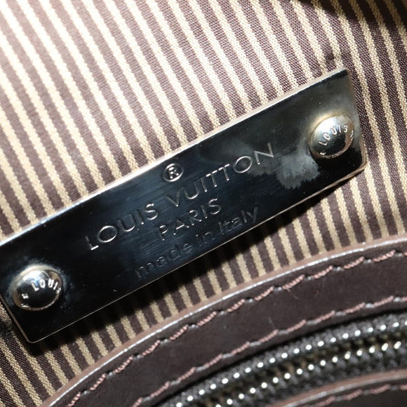 LOUIS VUITTON Cuir Bequia Porte Documents Vertical Bag Dark Brown LV Auth 129732