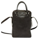 LOUIS VUITTON Cuir Bequia Porte Documents Vertical Bag Dark Brown LV Auth 129732-2