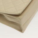 CHANEL Matelasse Chain Shoulder Bag Lamb Skin Ivory Gold CC Auth 129736-14