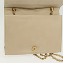 CHANEL Matelasse Chain Shoulder Bag Lamb Skin Ivory Gold CC Auth 129736-10