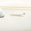 CHANEL Matelasse Chain Shoulder Bag Lamb Skin Ivory Gold CC Auth 129736-18