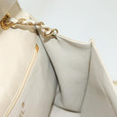 CHANEL Matelasse Chain Shoulder Bag Lamb Skin Ivory Gold CC Auth 129736-19