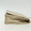 CHANEL Matelasse Chain Shoulder Bag Lamb Skin Ivory Gold CC Auth 129736-3